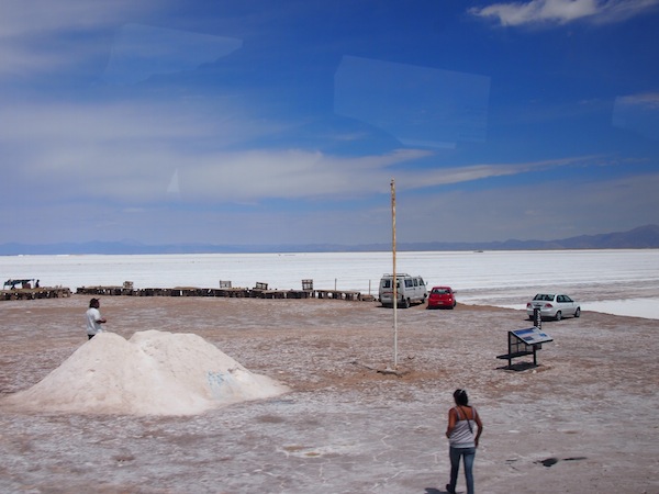 Here, salt is "harvested" and collected for further industrial use by humans. A scenic view point for many travellers along the way!