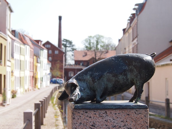 Schwein gehabt: Amüsanter Rundgang durch die Altstadt von Wismar, das durch seine architektonisch besonders schön gestalteten Hausfassaden besticht.