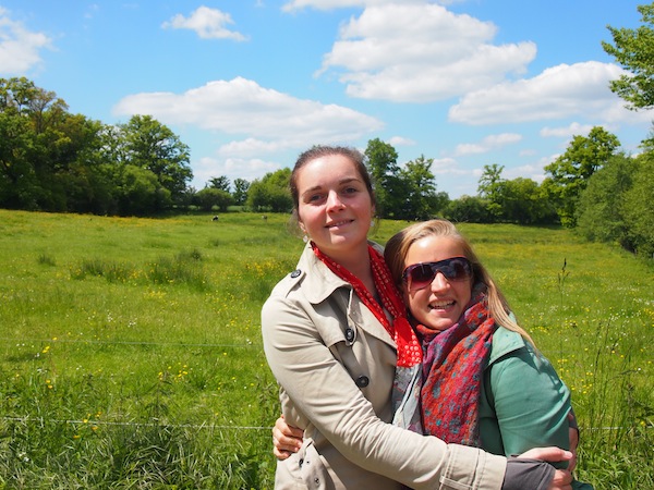 The girls go for a walk in the countryside …