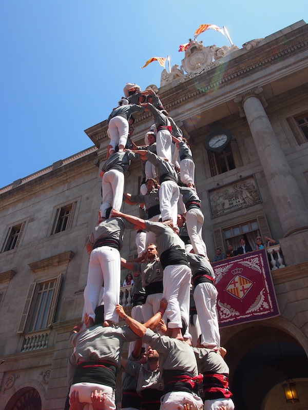 ... climbing up and over 10 metres on these “human castle towers”.