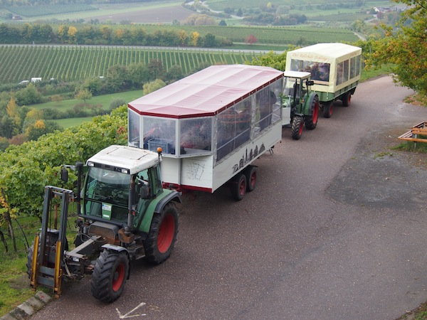 Fahrende Weinprobe inmitten der Weingärten des Zabergäu westlich von Heilbronn- ein einmaliges Regionserlebnis.