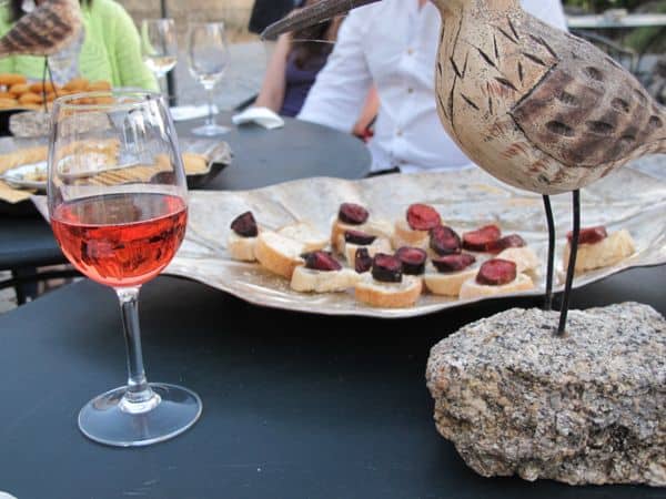 Tasting chorizo and rosé - the first delights of the local cuisine! 
