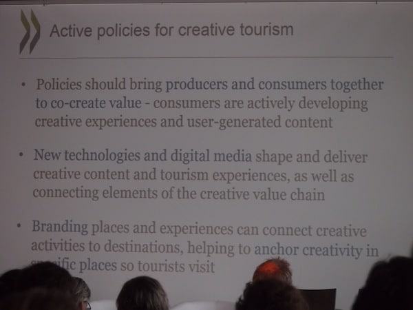 Active policies in developing creative tourism mentioned at the OECD Conference in Linz.