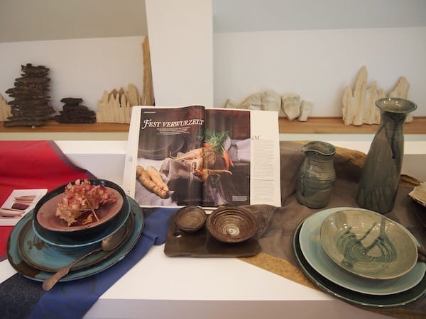 Many magazines have already included pictures with fine tableware of the extraordinary ceramic artist; I too cannot help but fall for some of the pieces and would love to take them home with me.