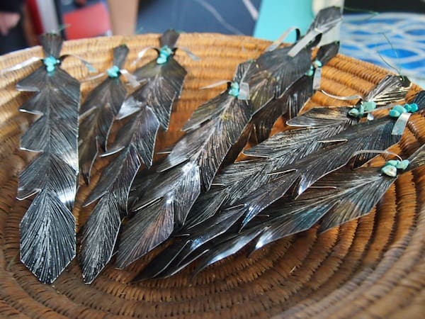 I just love Sharon's art creations, such as these "storytelling feathers" as she calls them ...