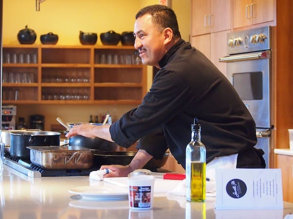 ... while her partner in crime makes sure the "grilled adobo marinated flank steak" has just the right flavour & texture!