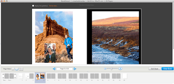 Here is a screen shot taken from my computer, showing you a couple of steps used in creating individual design pages.