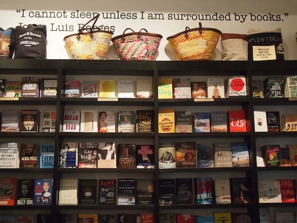 We take a quick look inside to see that actual bookstore's ample selection of books of all genres and types ...