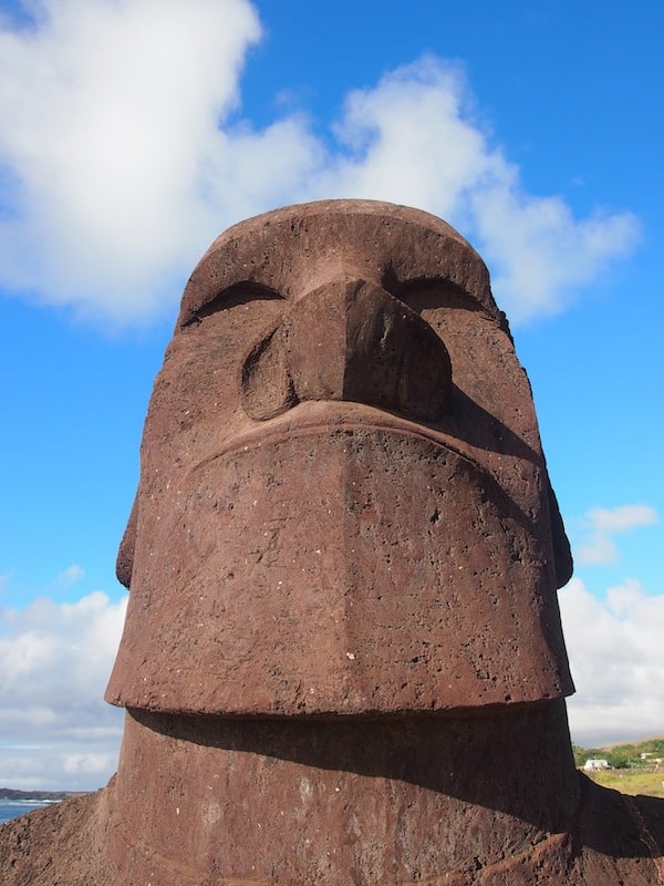 ... oder diesen: Blick in das Gesicht eines spirituellen Stammesführer, welchen die Moai verkörpern.