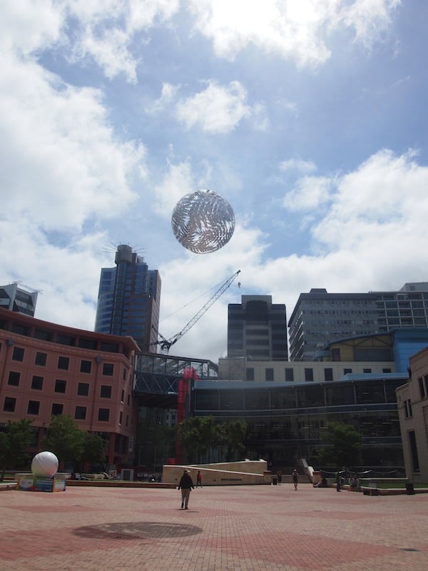 ... and permanent installations, such as this "light fern ball" hanging around near Civic Square!