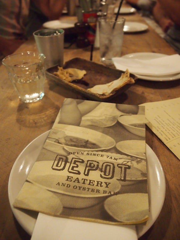 The atmosphere at Depot Eatery & Oyster Bar is casual, to say the least – and always packed, as word about it has obviously spread!