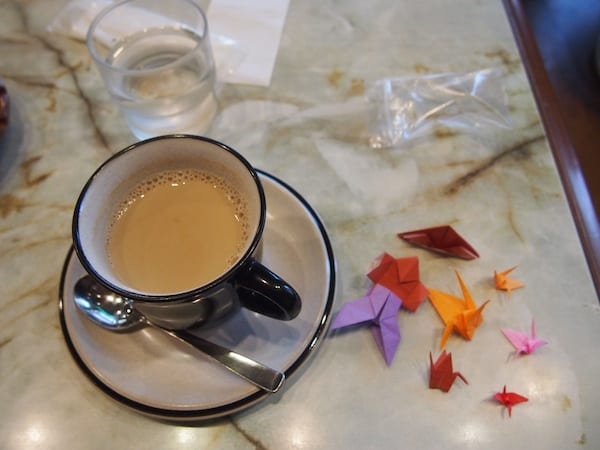 … as she forever smiles at me and offers me beautiful Origami as a present with my coffee !!! Must be the love – Coffee Liebe!