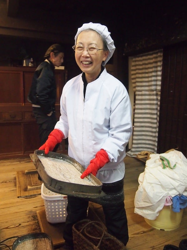 Beyond the market is Kanazawa’s historic town centre, where thanks to Prof. Masao Mizuno’s guidance and contacts, I meet wonderful “Miso Lady” Atsumi …