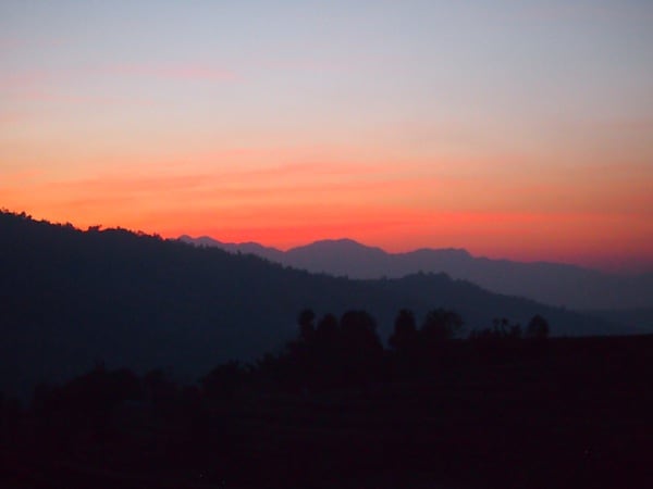 And would you believe the colours of this first sunset we get to experience together here in countryside Nepal?