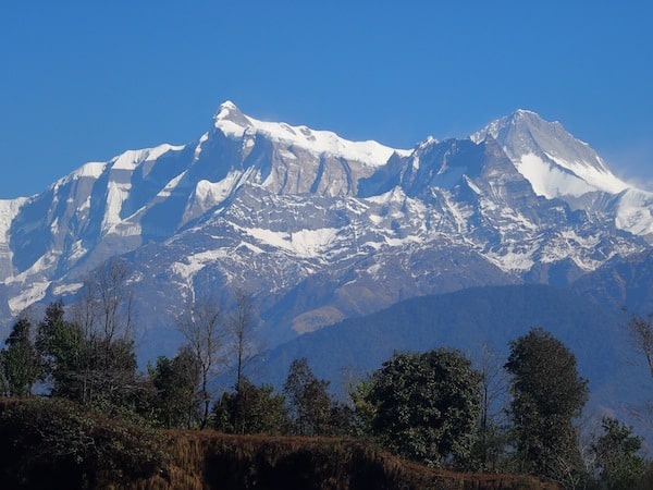 We have come out of Pokhara to being greeted by stunning mountain vistas such as these.