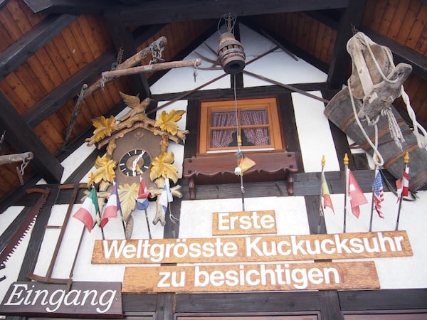 ... "ends here": At the world's largest cuckoo clock !!!