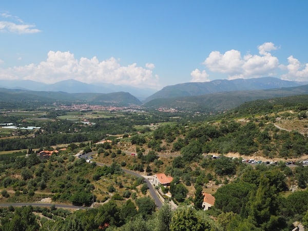 The land at the foothills of the Pyrenees, in French Languedoc-Roussillon ...