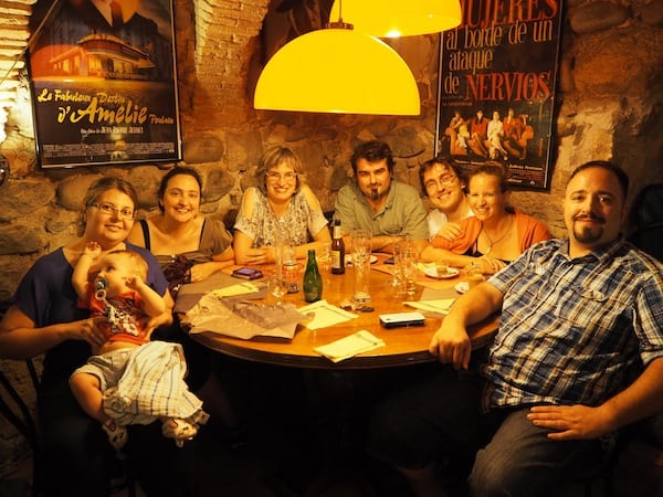 … ending the day at the local bar & restaurant …, eating tasty crêpes with a Catalan twist.!