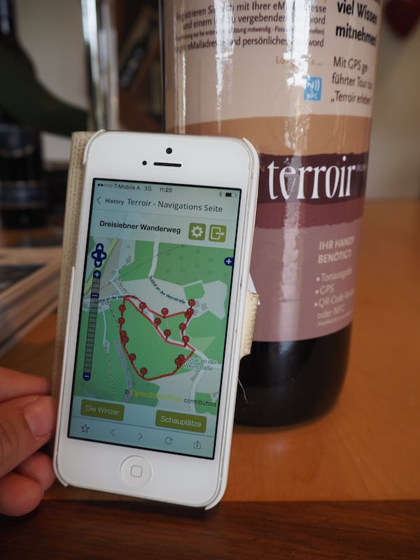 Hier führt eine neue App zum Thema "Terroir Erleben" ...