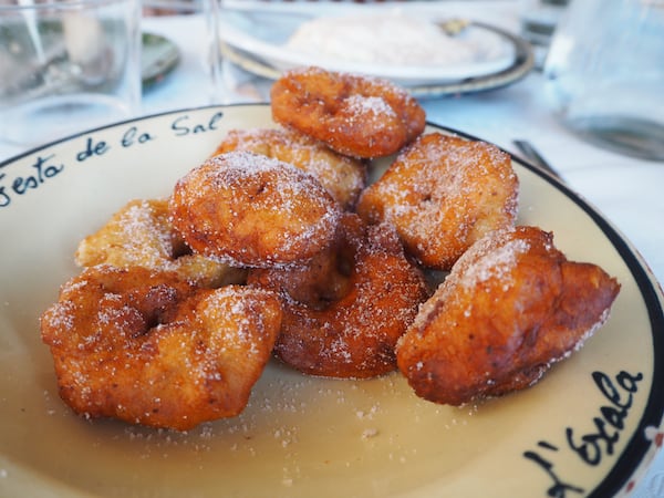 For dessert, try home-made "Bunyols" made from a dough similar to Churros, dipped and served in crystal sugar.
