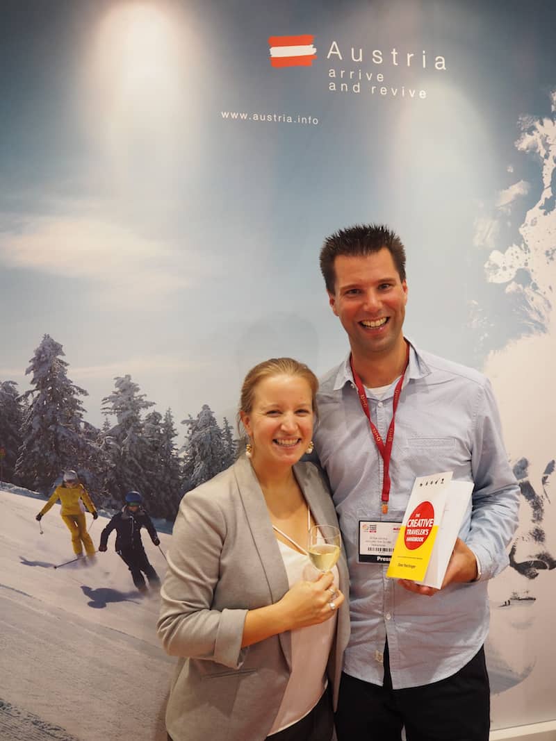 Erik van Erp and I at the World Travel Market in London, where "The Creative Traveler's Handbook" has been officially launched for the first time.