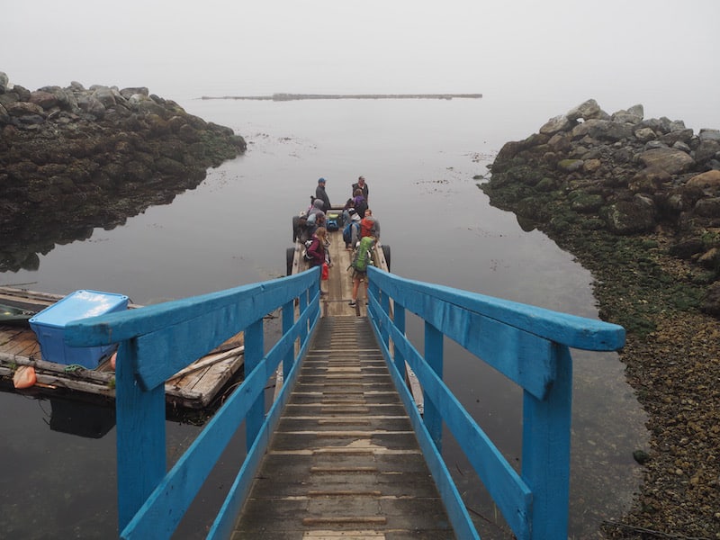 ... all the way out to the jetty that has visitors come & go: Reaching Tofino is by various free boat shuttle services a day.