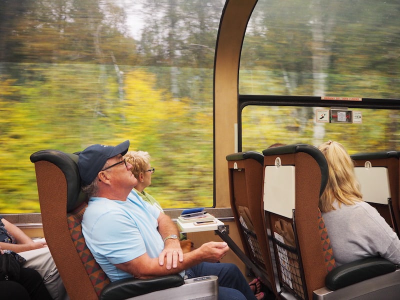 ... as does sitting in your comfortable panorama car chairs, watching the world of the Rocky Mountains pass you by ...