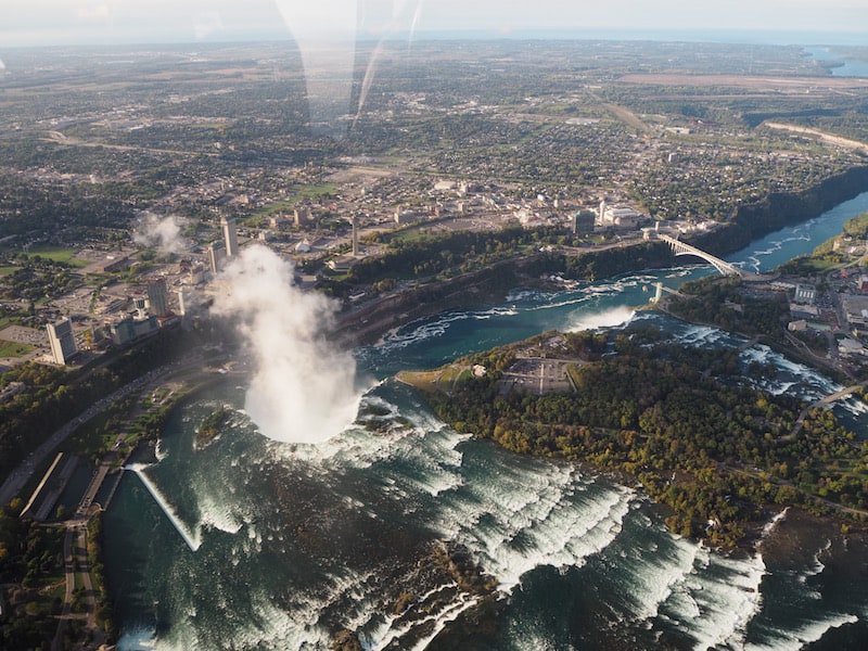 ... featuring personal commentary over an imposing sight such as this one: Niagara Falls right at the border between Canada and the United States.