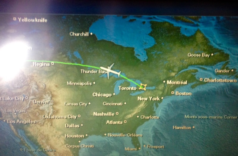 Next up on my surprise mission: Another four-hour flight from Toronto to Calgary (yes, it's a big, big country ..) ...