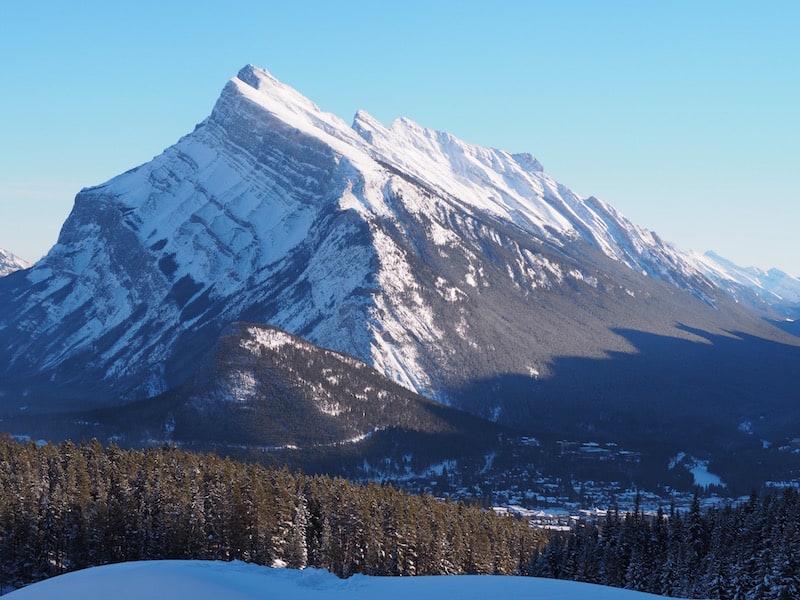 View upon the town of Banff from Mount Norquay just above.