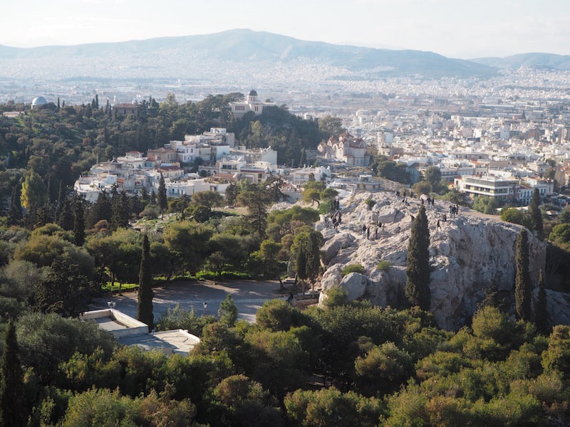 Auch der Blick von der Akropolis aus ...