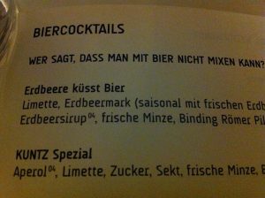 Biercocktails habens in sich! Hier im Hintz und Kuntz in Mainz: Beste deutsche Tapas-Bar.
