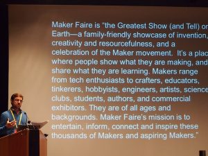 Auch weitere (internationale) Beispiele wie das erfolgreiche Konzept von "Maker Faire", ein Start-Up aus dem englischsprachigen Raum das auf lokale Interaktion & Kreativität setzt und heute weltweit jährliche Veranstaltungen organisiert, sind präsentiert worden. Ian Brunswick aus Dublin: www.sciencegallery.com