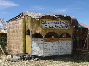 Hungry? The Uros invite you to come and stay at their "reed restaurant", providing similar food to the mainland but topped with fresh fish from Lake Titicaca.