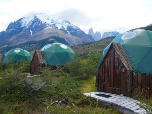 Heute Nacht schlafe ich hier: Hütte / Zelt? Nr. 5 mit Blick auf Torres del Paine ... Wow.!