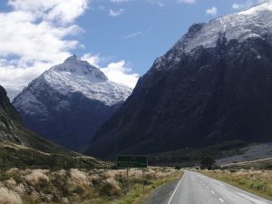 There we are, ready to draw the final card ... The most beautiful highway I have ever driven on this planet, I guess: Just nearing the turns into Milford Sound, the beauty of the New Zealand Southern Alps unfolds in the magic of an early autumn day.