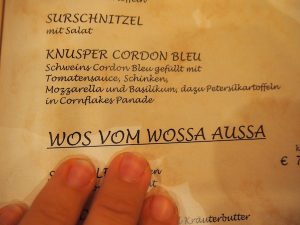 Humor muss sein: Liebe Leser, die burgenländische Speisekarte für FISCH ("aus dem Wasser heraus") :D .