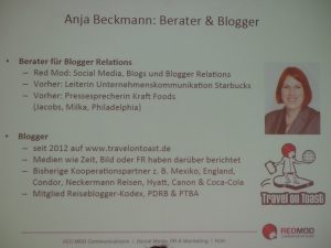 Eine weitere und international erfolgreiche Reiseblogger-Kollegin möchte ich Euch hier vorstellen: Anja Beckmann von www.TravelOnToast.de spricht auf der ITB Berlin über das spannende Thema der Stunde "Blogger Relations".