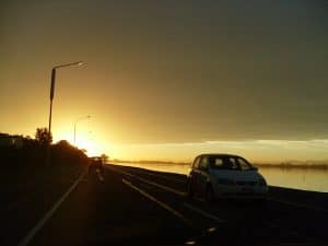 Glück auf Reisen: Einzigartige Sonnenuntergänge beobachten und erleben zu dürfen, wie hier am Himmel von Christchurch.