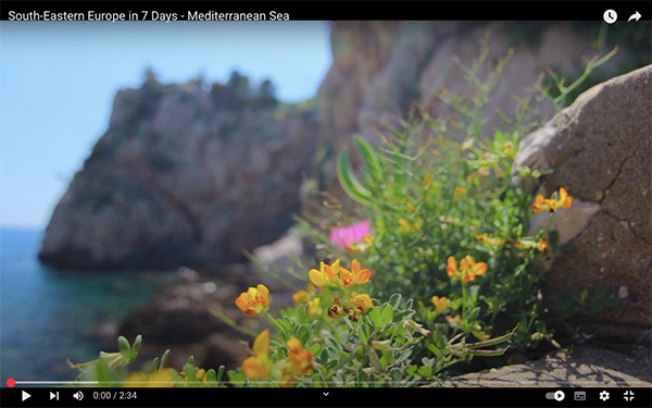 Ein Screenshot eines Youtube Videos mit dem Titel South-Eastern Europe in 7 Days - Mediterranean Sea.