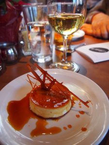 Dessert is just delightful: A Coconut Flan with Salted Caramel on top ...!