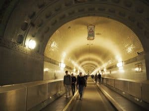 For a different point of view, try wandering through the "Elbtunnel" near the famous Hamburg Fish Market ...