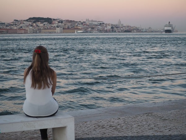 Blick über den Tejo nach Lissabon