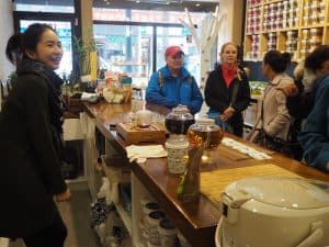 Kick-off to a delicious, and rather "heart-warming" food tour in this Chinese tea shop ...