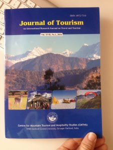 Stolz, der: In einer indischen Tourismusfachzeitschrift mit meinem Artikel über Kreativ Reisen zu erscheinen ...