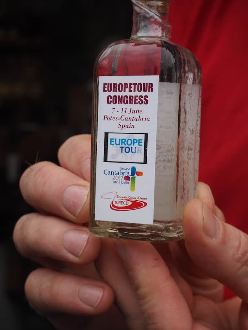 ... where even the smallest local producers have cared to surprise our European delegates with surprising efforts, such as printing the #EuropeTour logo on this little Orujo spirit bottle for every one of us.