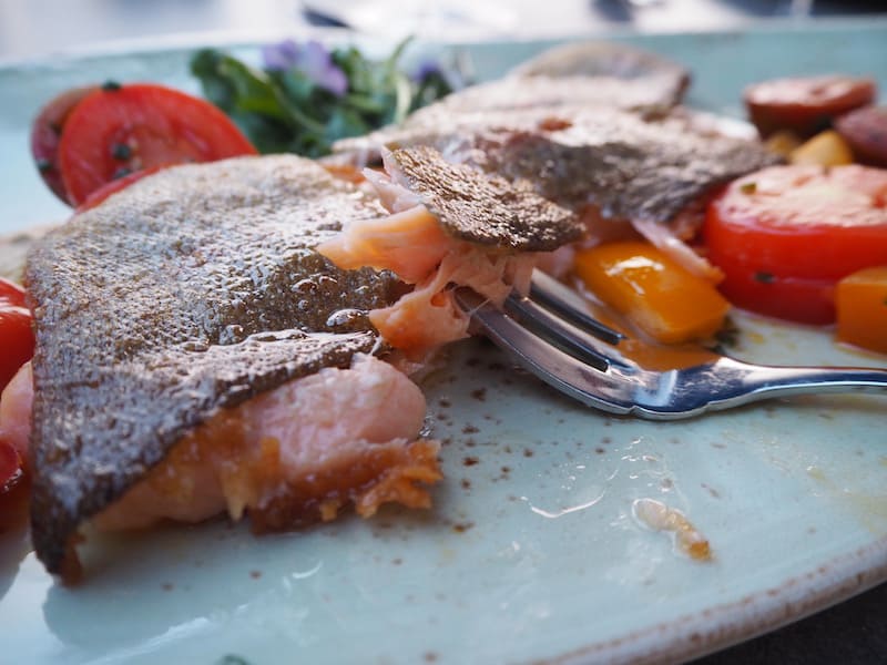 ... und schließlich, ebenso erfrischen: Der frische Fisch zum Tagesausklang im Hotel Marc Aurel in Bad Gögging.