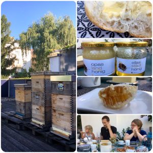 ... dessen Frühstücks-Honig überaus nachhaltig von der Hobby-Imkerin Manuela Rabengruber erzeugt wird ...