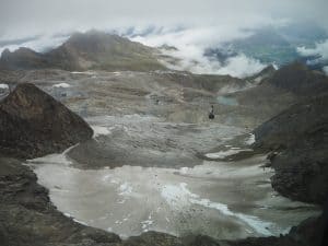 ... der Blick auf den nackten Gletscher spektakulär ...