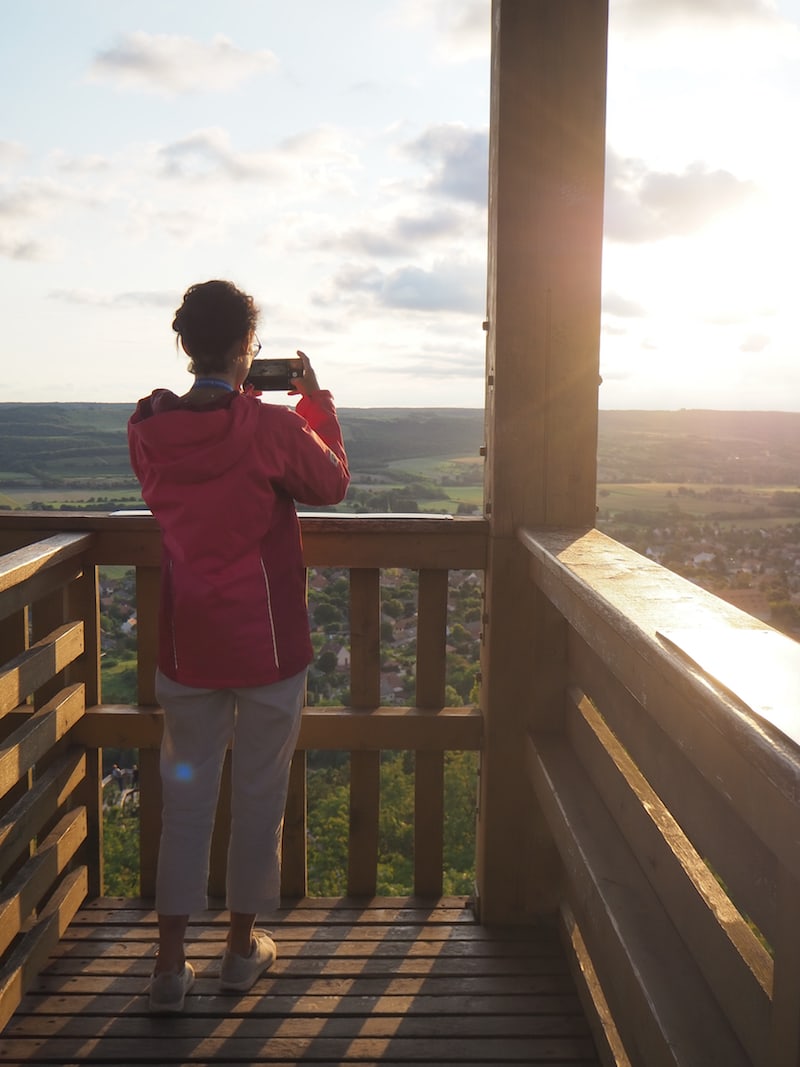 Gemeinsam mit Julia vom Reiseblog Julie en Voyage bin ich "zur goldenen Stunde" auf dem Aussichtsturm ...